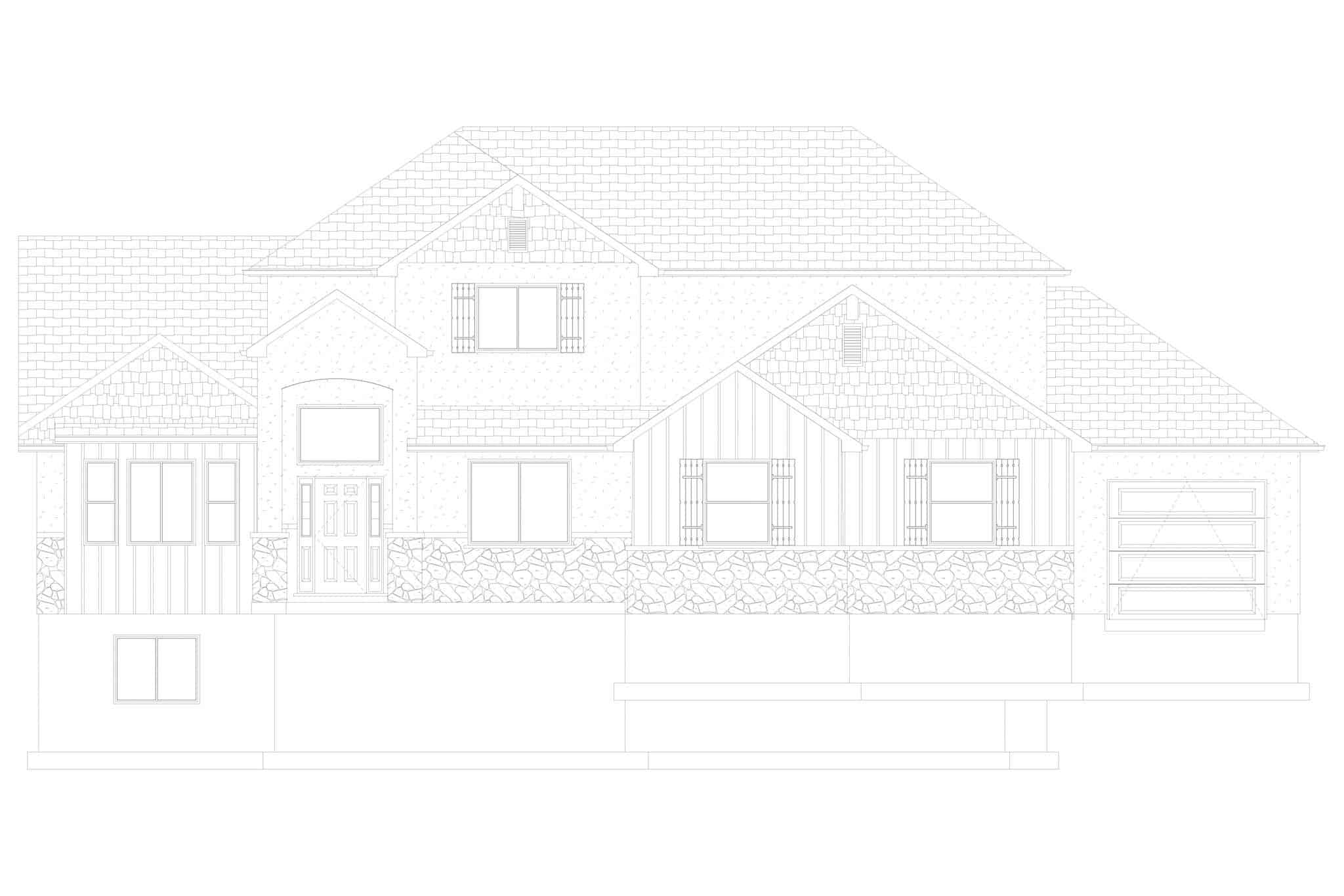Home Plan Front Elevation of this 4-Bedroom,2504 Sq Ft Plan -187-1211