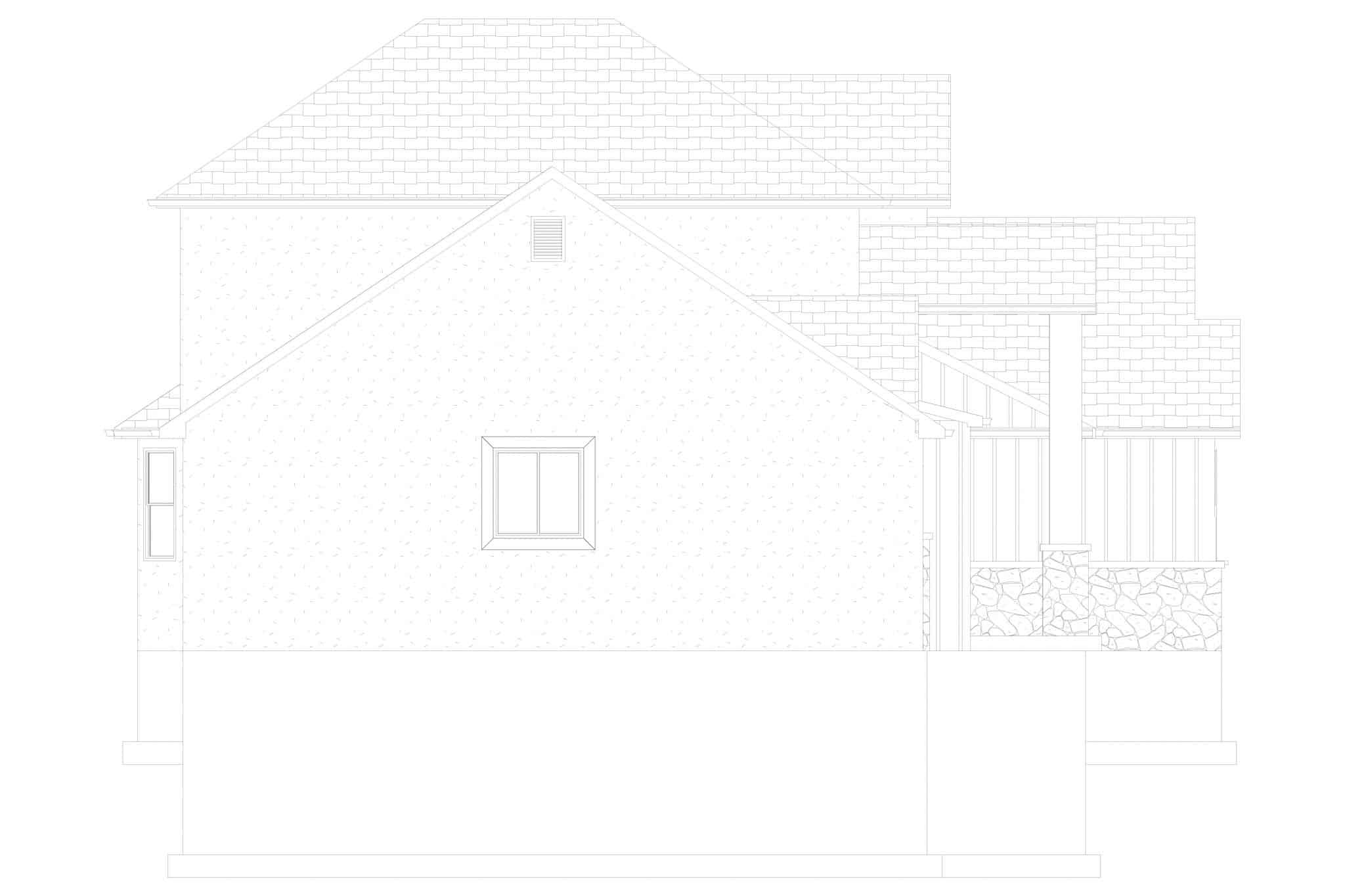 Home Plan Left Elevation of this 4-Bedroom,2504 Sq Ft Plan -187-1211
