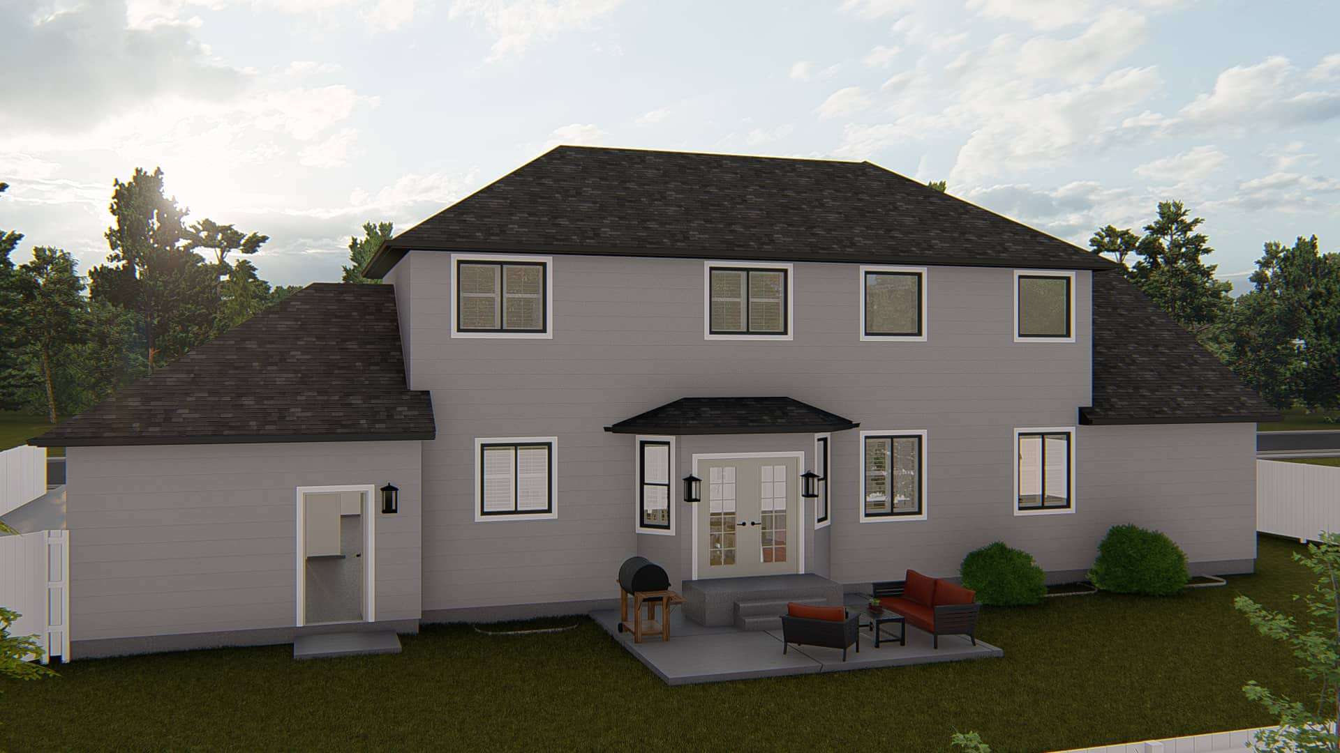 Rear View of this 4-Bedroom,2504 Sq Ft Plan -187-1211