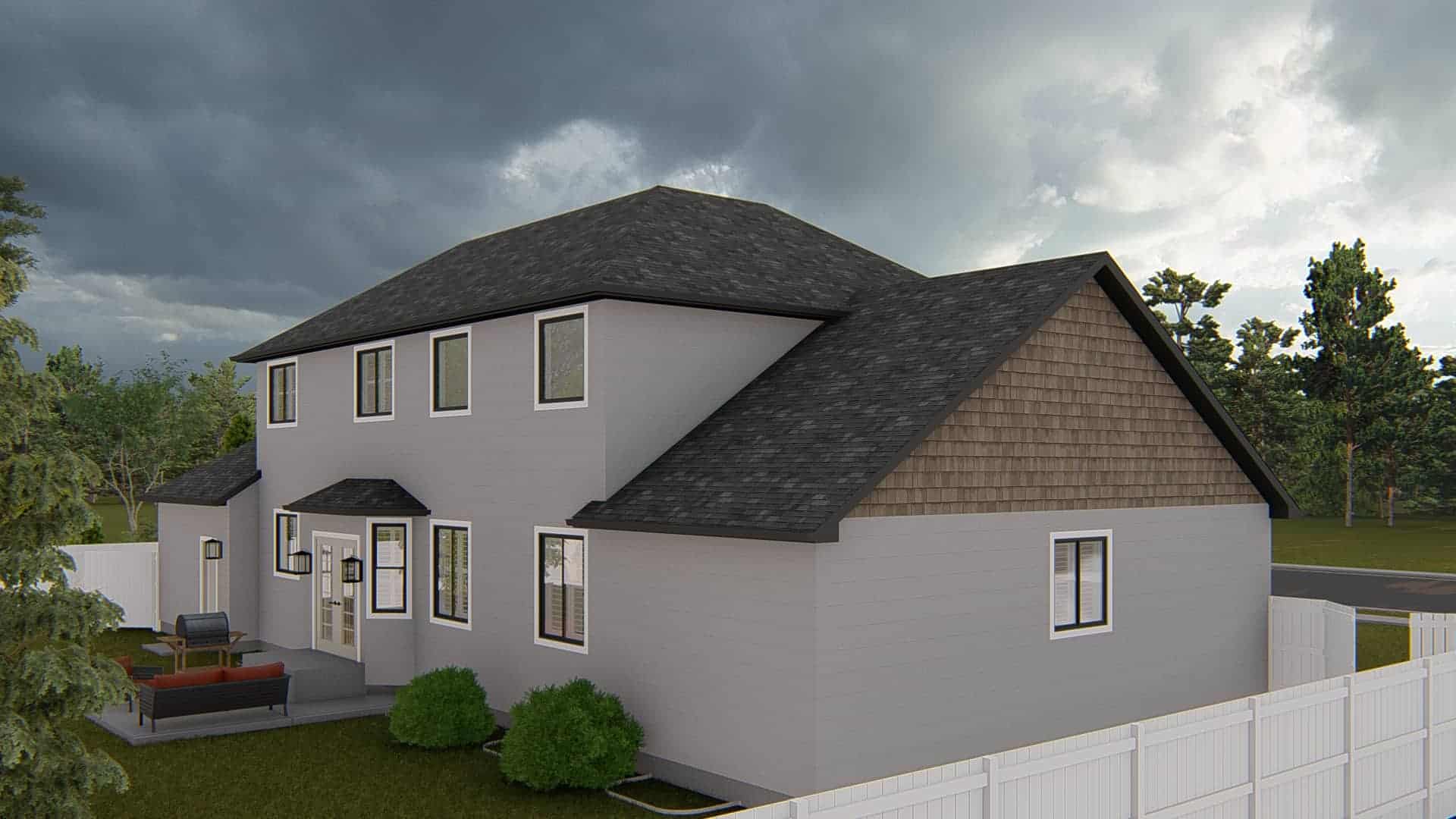 Rear View of this 4-Bedroom,2504 Sq Ft Plan -187-1211