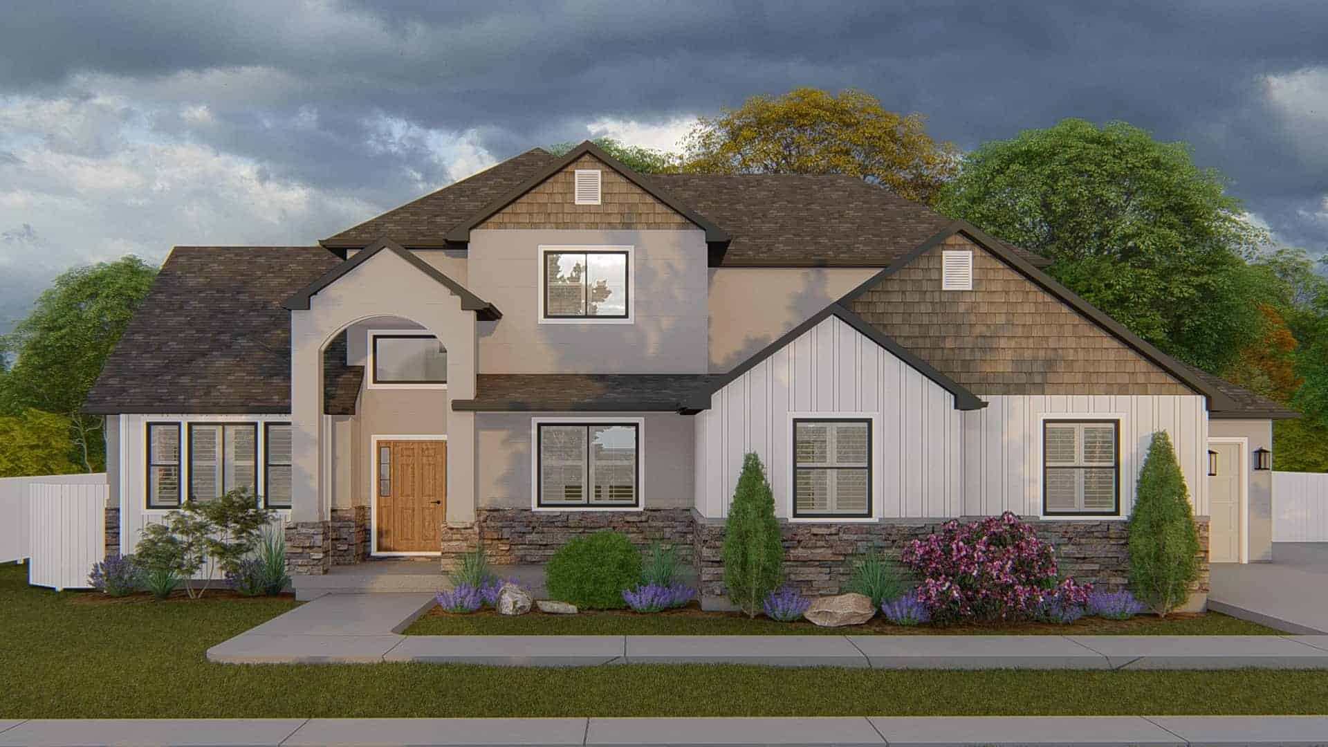 Front elevation of Rustic home (ThePlanCollection: House Plan #187-1211)