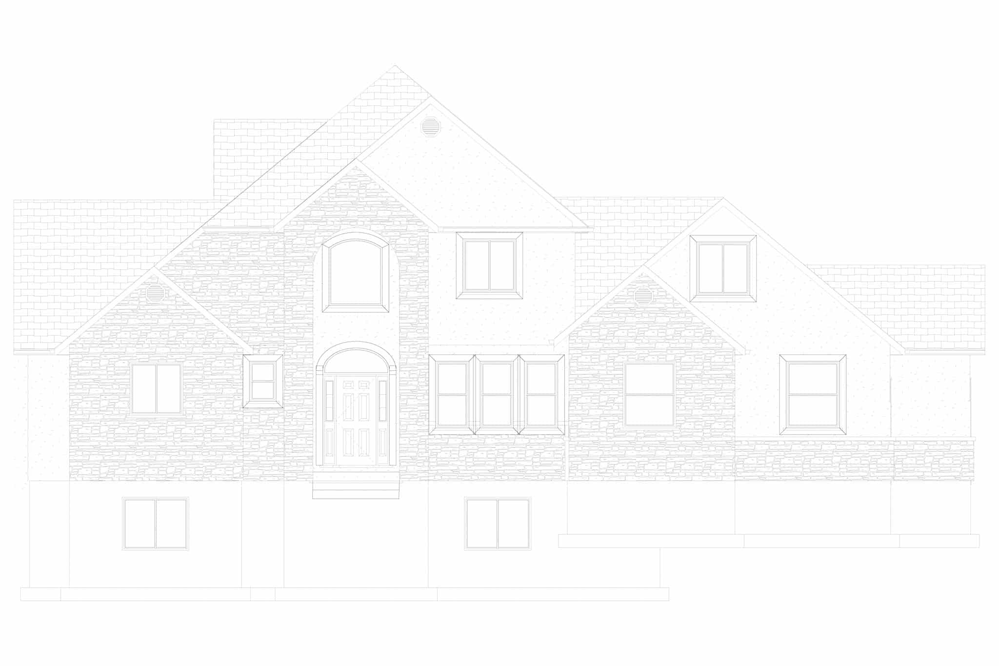 Home Plan Front Elevation of this 3-Bedroom,2575 Sq Ft Plan -187-1212
