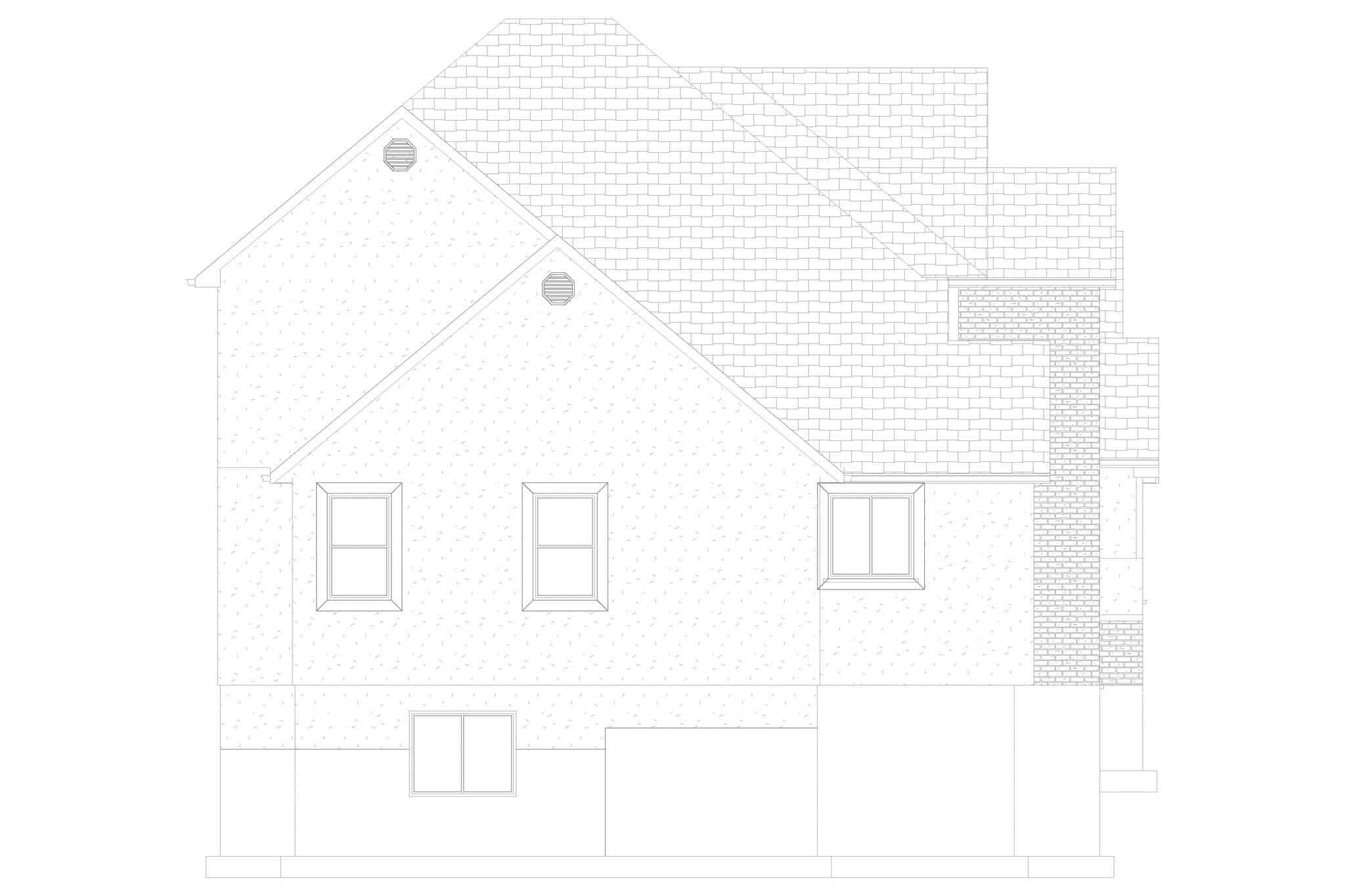 Home Plan Left Elevation of this 3-Bedroom,2575 Sq Ft Plan -187-1212