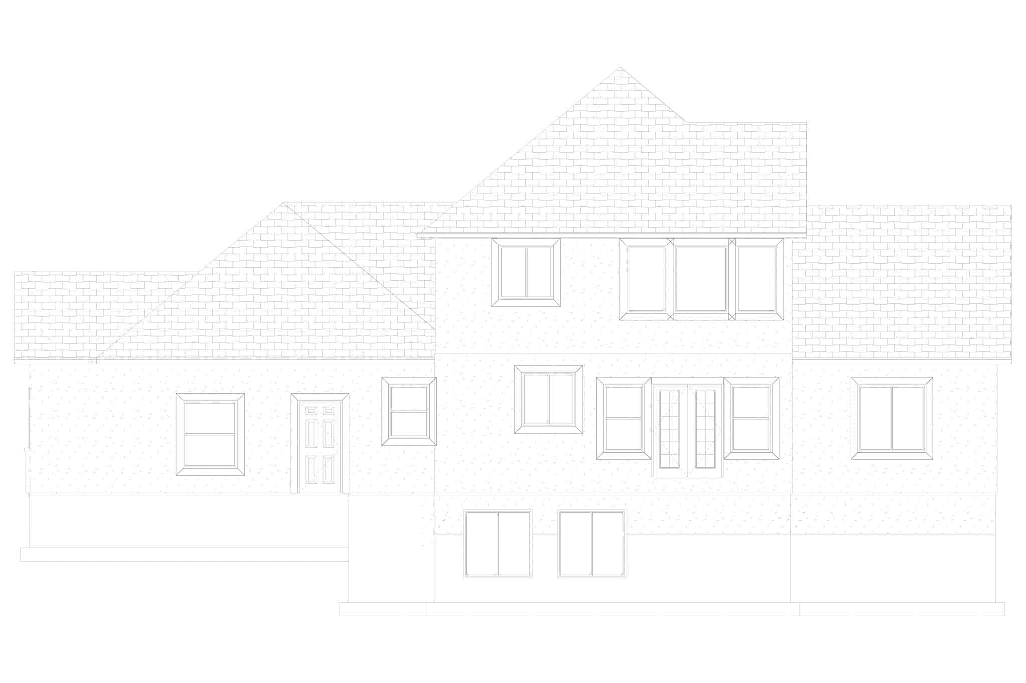 Home Plan Rear Elevation of this 3-Bedroom,2575 Sq Ft Plan -187-1212