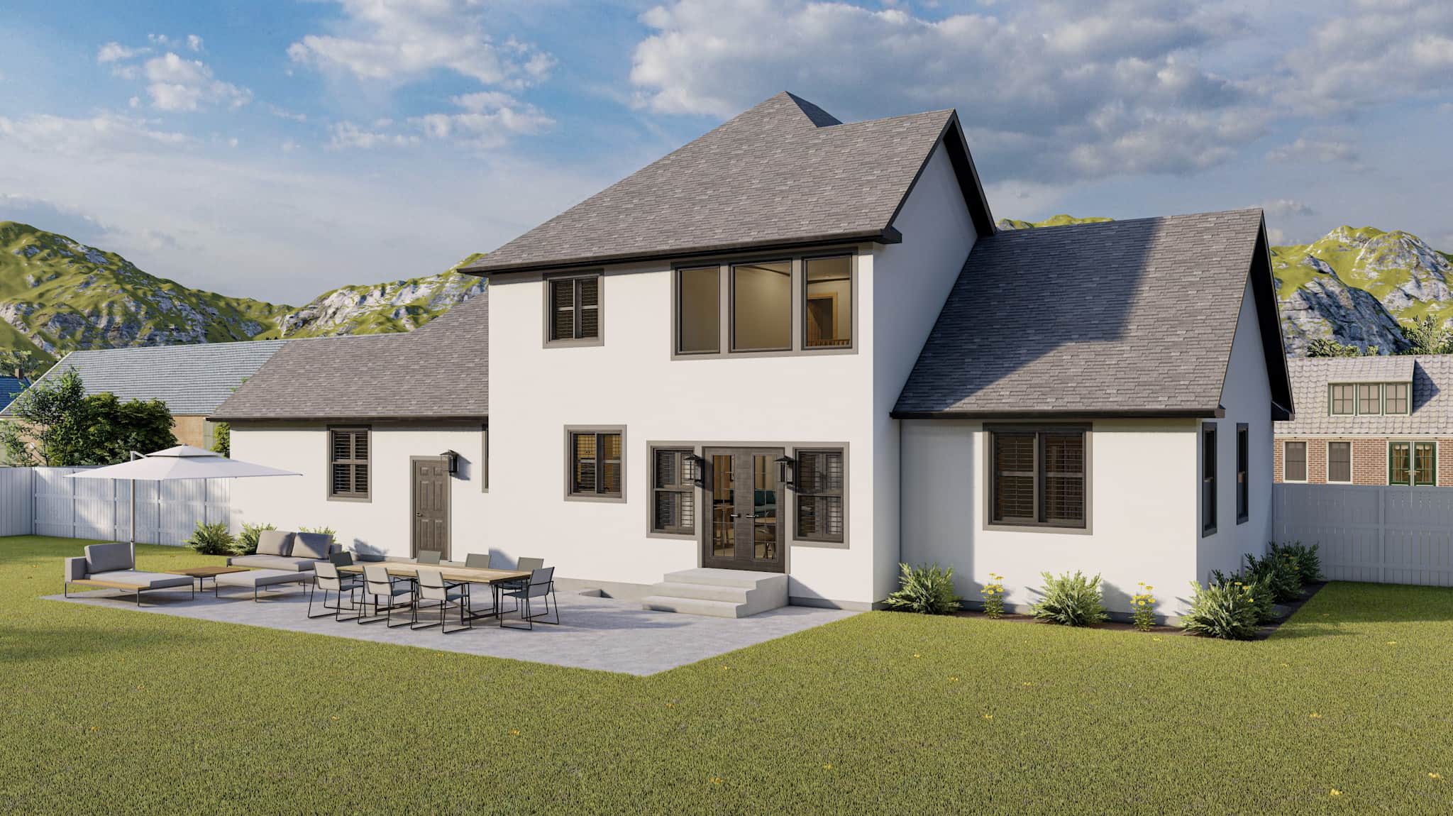 Rear View of this 3-Bedroom,2575 Sq Ft Plan -187-1212