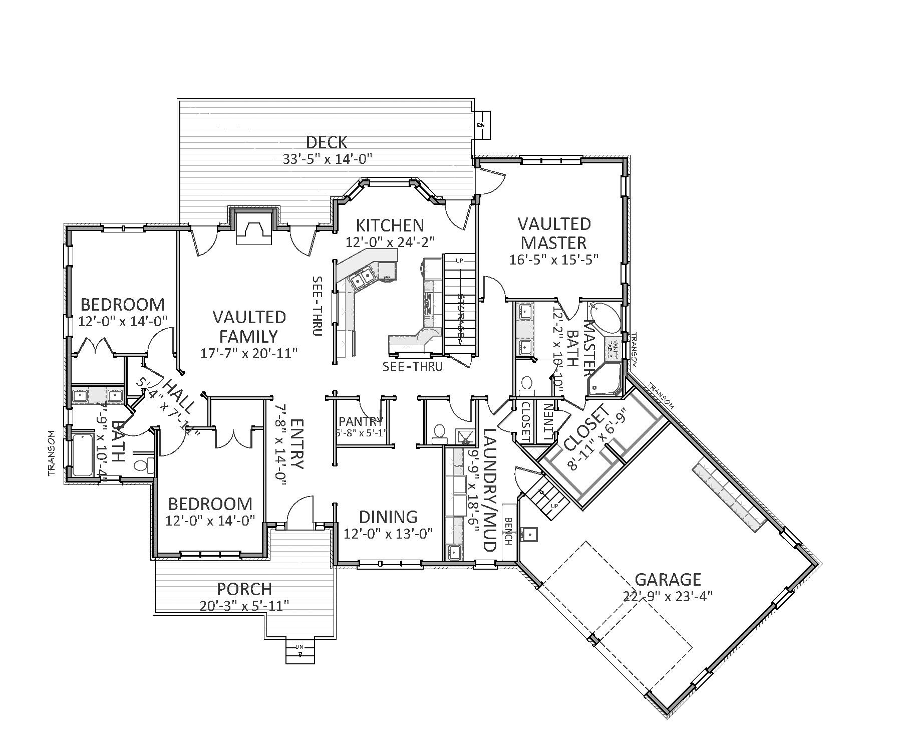 Floor Plan First Story of Colonial Plan #189-1000