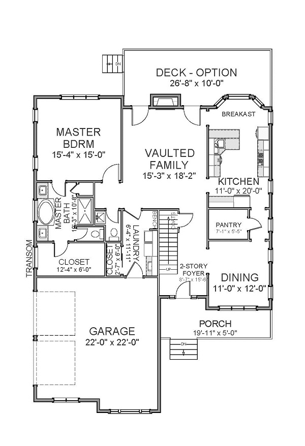 Floor Plan First Story of Craftsman Plan #189-1002