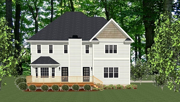 Home Plan Rear Elevation of this 3-Bedroom,2078 Sq Ft Plan -189-1002