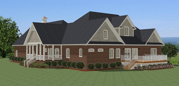 Home Plan Rear Elevation of this 4-Bedroom,3141 Sq Ft Plan -189-1003