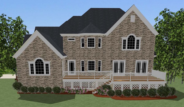 Home Plan Rear Elevation of this 4-Bedroom,2488 Sq Ft Plan -189-1007