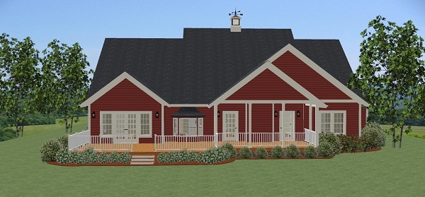 Home Plan Rear Elevation of this 4-Bedroom,3185 Sq Ft Plan -189-1010