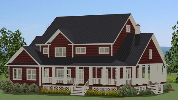 Home Plan Rear Elevation of this 3-Bedroom,2971 Sq Ft Plan -189-1012