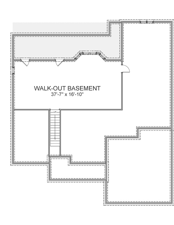 Floor Plan Basement of Colonial Plan #189-1013