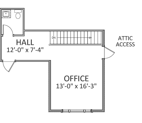 Floor Plan Second Story of Craftsman Plan #189-1017