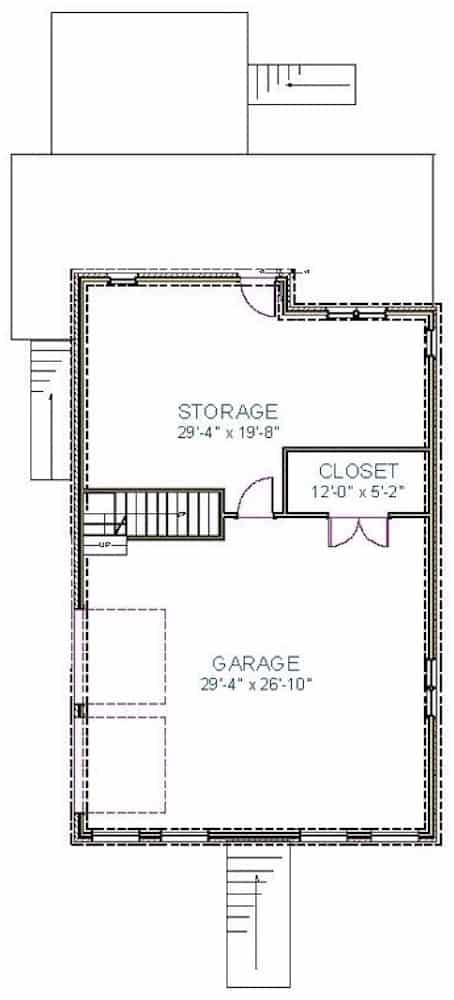 Floor Plan Basement of Southern Plan #189-1064