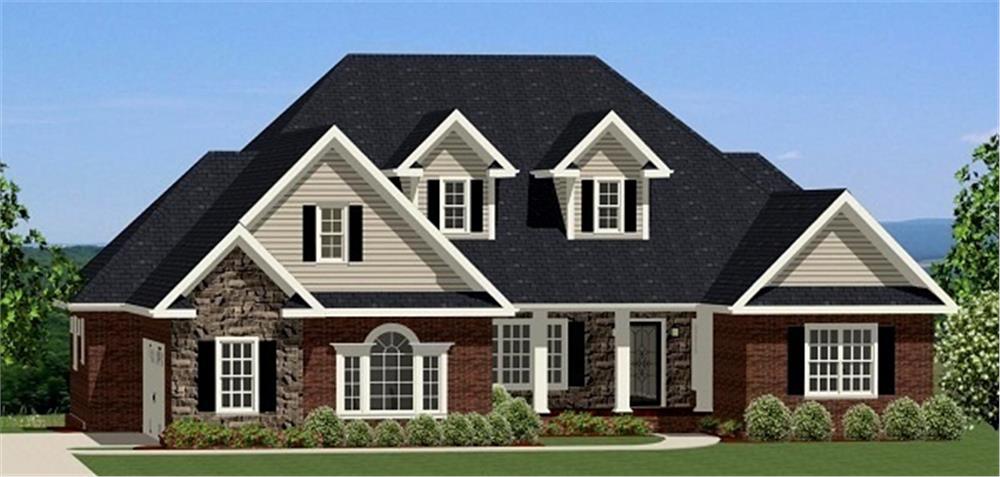 Home Plan Front Elevation of this 3-Bedroom,3225 Sq Ft Plan -189-1065