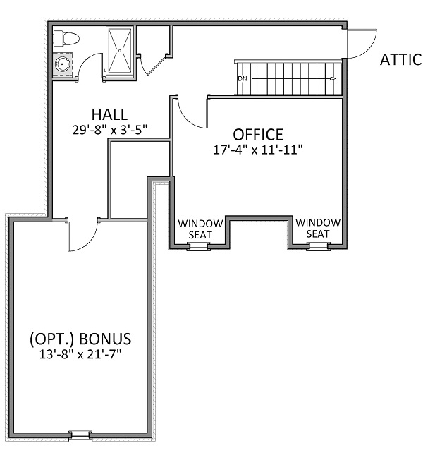 Floor Plan Second Story of Traditional Plan #189-1065