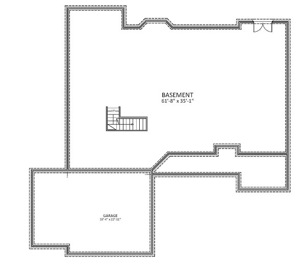 Floor Plan Basement of Craftsman Plan #189-1066