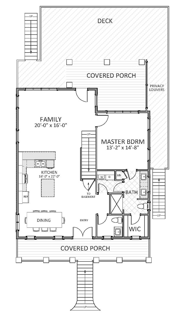 Floor Plan First Story of Cottage Plan #189-1067
