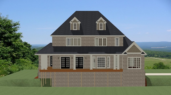 Home Plan Rear Elevation of this 4-Bedroom,3705 Sq Ft Plan -189-1072