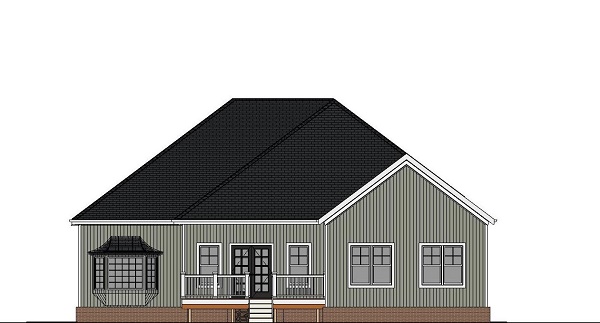 Home Plan Rear Elevation of this 3-Bedroom,2115 Sq Ft Plan -189-1076