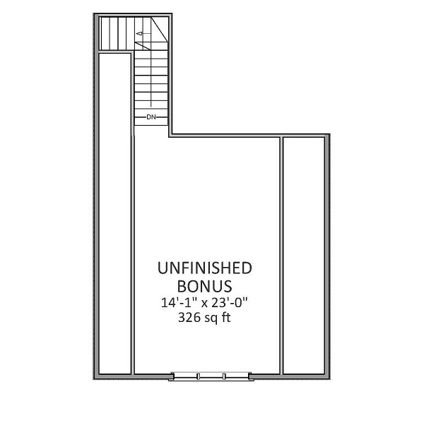 Floor Plan Bonus Room of Craftsman Plan #189-1077
