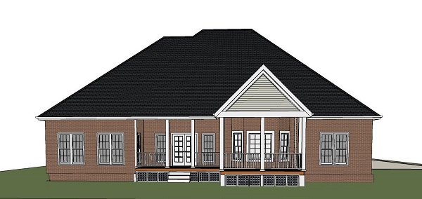 Home Plan Rear Elevation of this 3-Bedroom,2594 Sq Ft Plan -189-1079