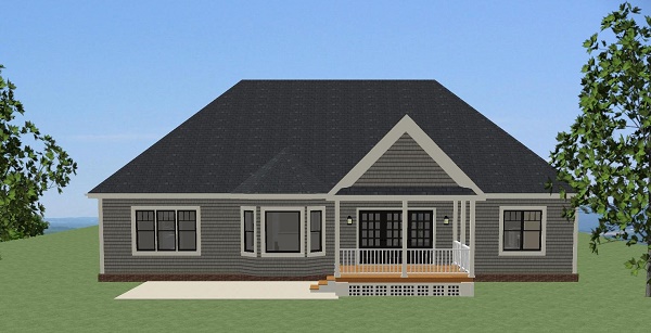 Home Plan Rear Elevation of this 3-Bedroom,2158 Sq Ft Plan -189-1081