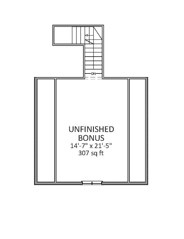 Floor Plan Bonus Room of Craftsman Plan #189-1082