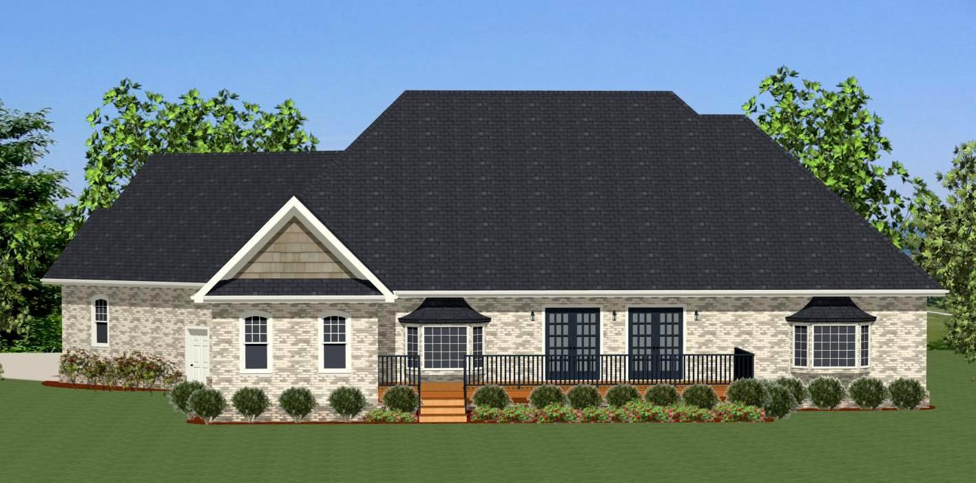 Home Plan Rear Elevation of this 3-Bedroom,2548 Sq Ft Plan -189-1086
