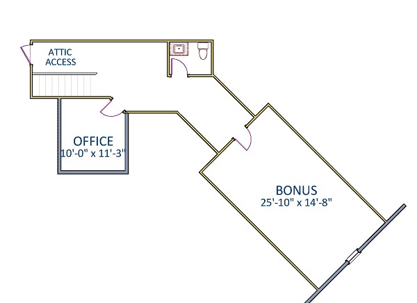 Floor Plan Bonus Room of Country Plan #189-1086