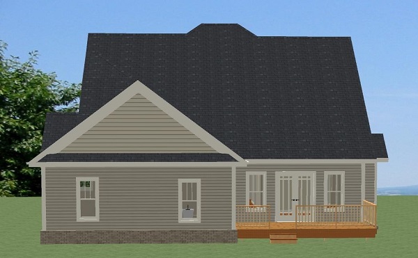 Home Plan Rear Elevation of this 3-Bedroom,2461 Sq Ft Plan -189-1087