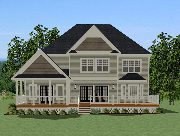 Home Plan Rear Elevation of this 3-Bedroom,2622 Sq Ft Plan -189-1088