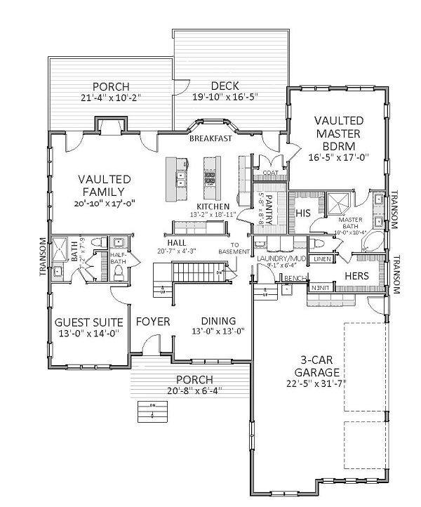 Floor Plan First Story of Luxury Plan #189-1089