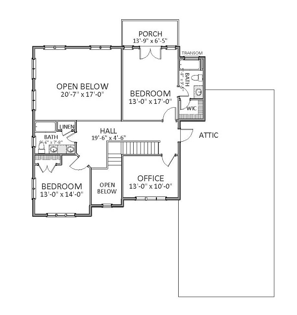 Floor Plan Second Story of Luxury Plan #189-1089