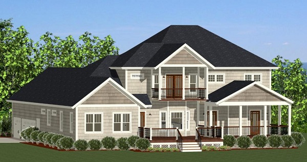 Home Plan Rear Elevation of this 4-Bedroom,3069 Sq Ft Plan -189-1089