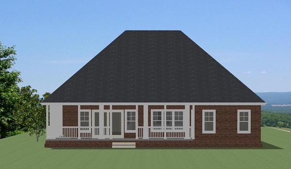 Home Plan Rear Elevation of this 3-Bedroom,2127 Sq Ft Plan -189-1091
