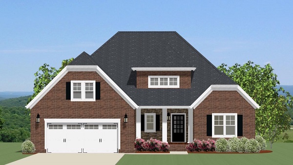 Front elevation of Ranch home (ThePlanCollection: House Plan #189-1091)