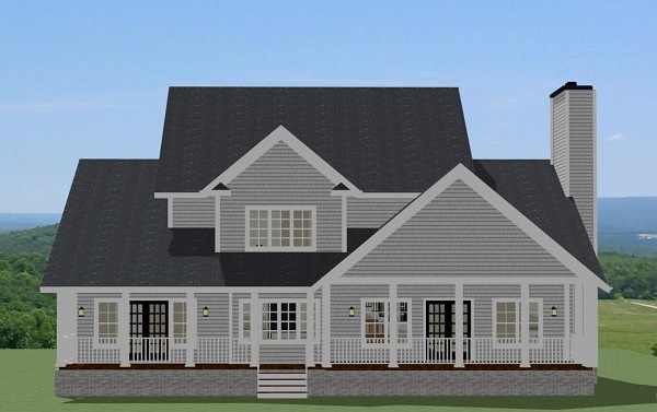 Home Plan Rear Elevation of this 4-Bedroom,2715 Sq Ft Plan -189-1092