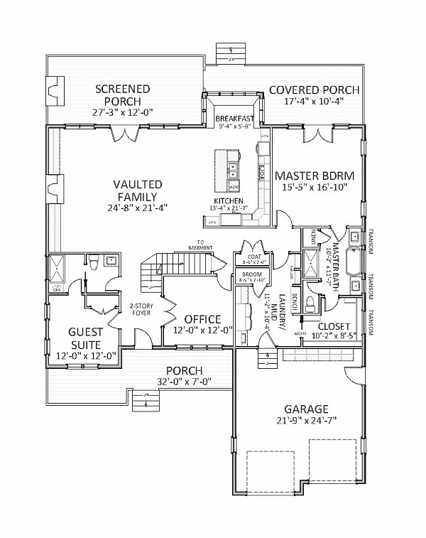 Floor Plan First Story of Luxury Plan #189-1092
