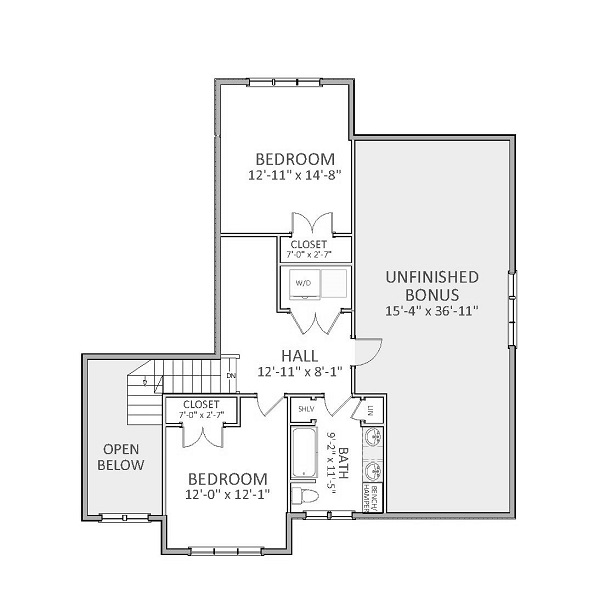 Floor Plan Second Story of Luxury Plan #189-1092