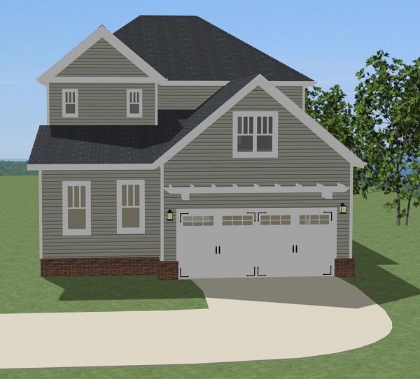 Rear View of this 4-Bedroom, 2096 Sq Ft Plan - 189-1094