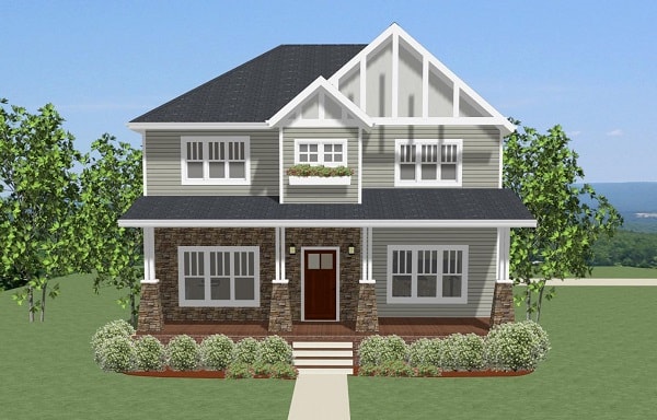 Front elevation of Traditional home (ThePlanCollection: House Plan #189-1094)