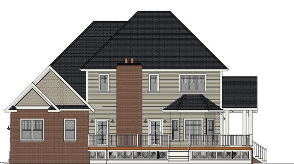 Rear View of this 3-Bedroom, 2834 Sq Ft Plan - 189-1096