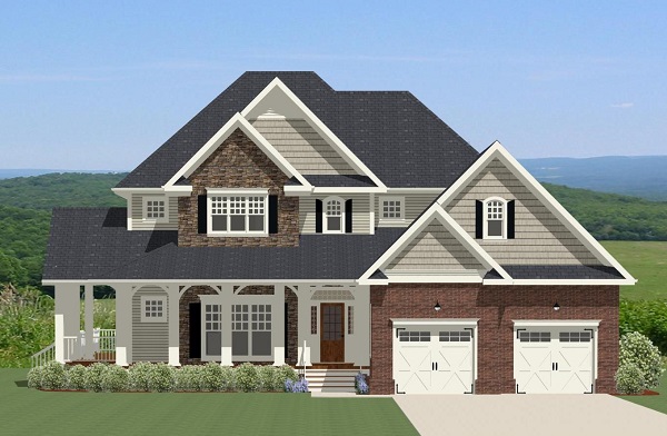 Front elevation of Traditional home (ThePlanCollection: House Plan #189-1096)
