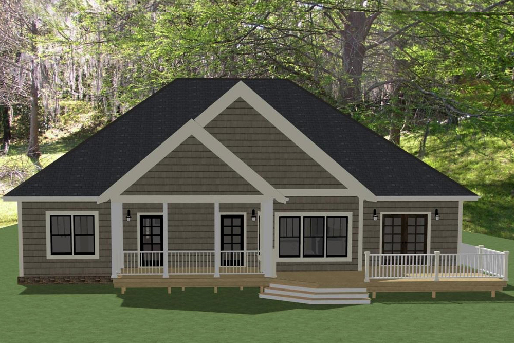 Rear View of this 3-Bedroom, 2559 Sq Ft Plan - 189-1098
