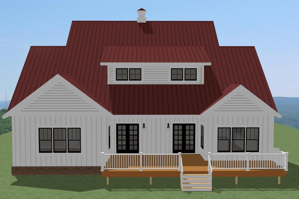 Rear View of this 4-Bedroom, 3210 Sq Ft Plan - 189-1099