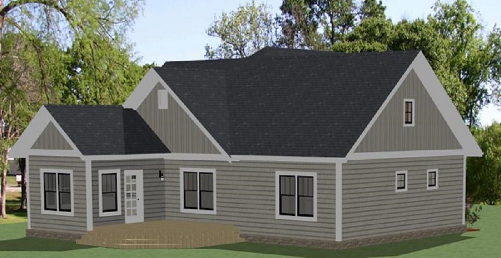 Rear View of this 3-Bedroom, 1632 Sq Ft Plan - 189-1100