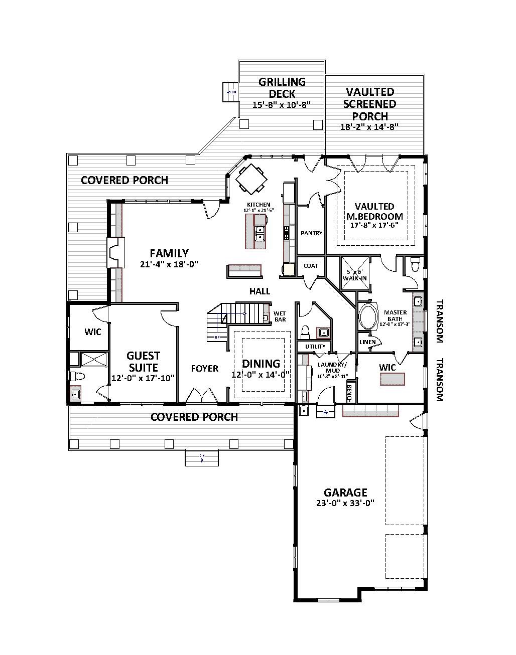 Floor Plan First Story of Farmhouse Plan #189-1102