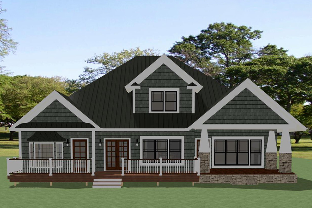 Home Plan Rear Elevation of this 3-Bedroom,2998 Sq Ft Plan -189-1103